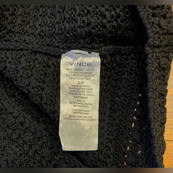 Vince | Open Shoulder Crochet Top | Black | Boho | Women’s S - Picture 6 of 6